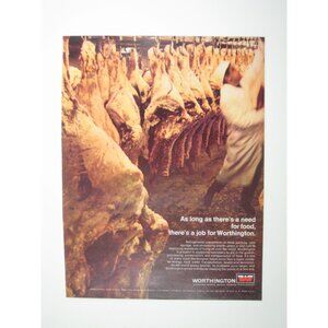 Worthington Vintage Meat Packing Job Advertisement Print 1967 Refrigeration